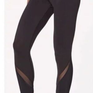 lululemon athletica Black Mesh-Inset High-Rise Leggings